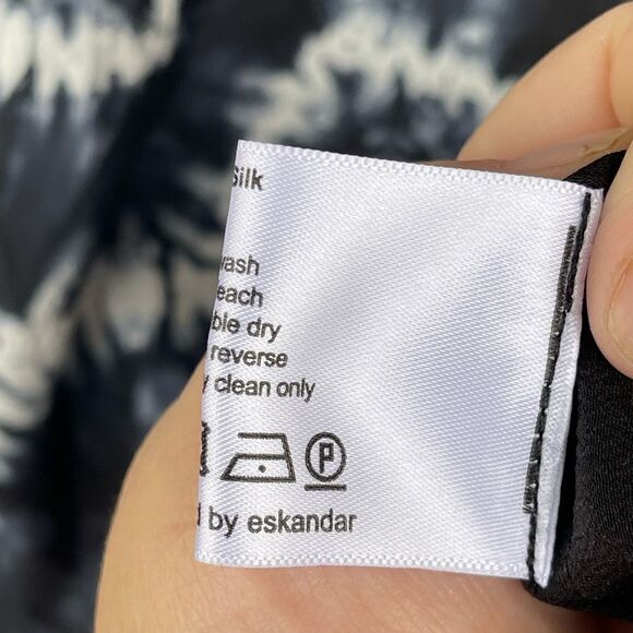 COPY - Eskandar CHEVRON Shibori Silk Double Layer Pinny Dress Size 1 /10/12 - Picture 9 of 11